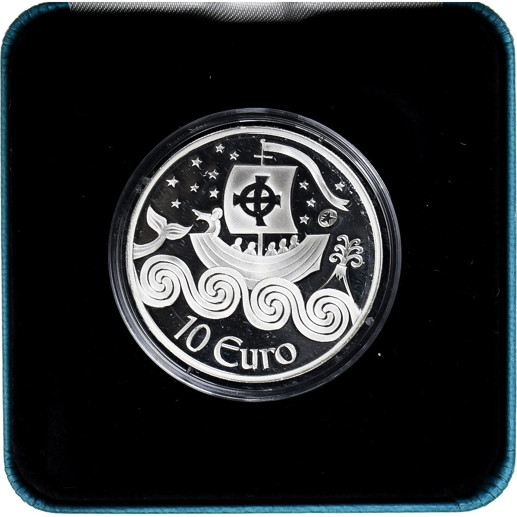 Irlanda, 10 Euro, St. Brendan The Navigator, 2011, Proof, FDC, Argento
