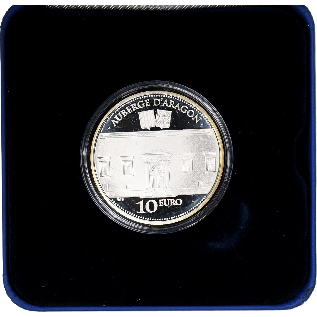 Malte, 10 Euro, Auberge d'Aragon, 2014, Proof, FDC, Argent