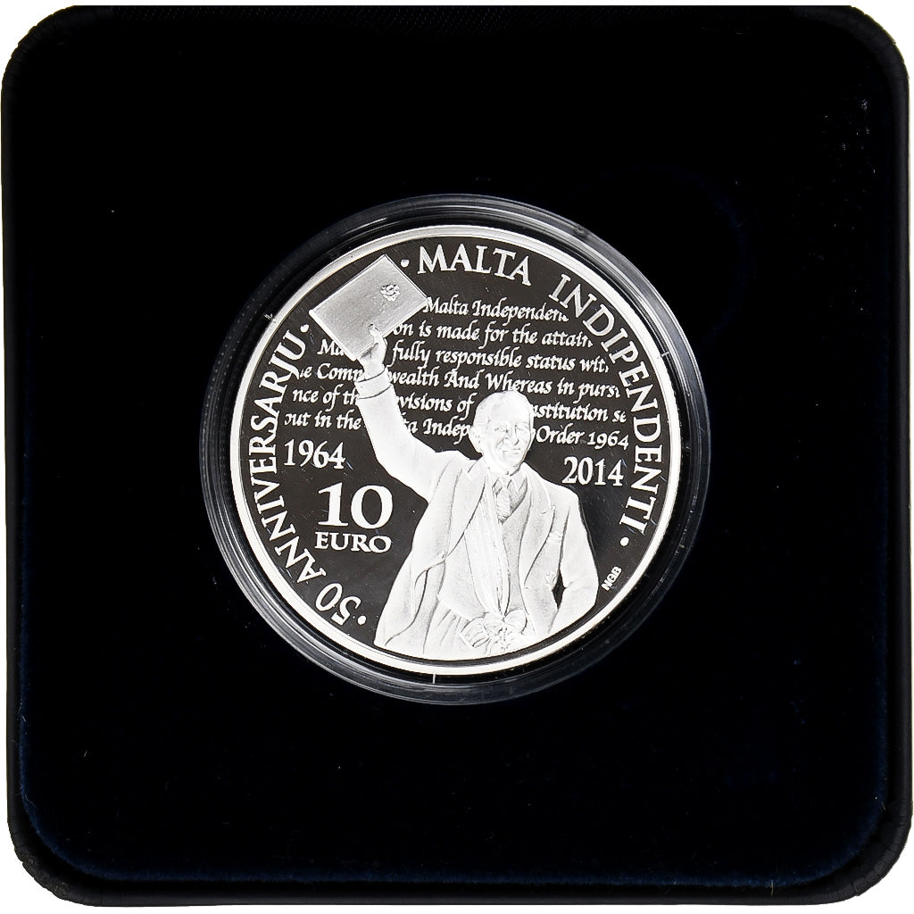 Malta, 10 Euro, Malta's independence, 2014, Proof, STGL, Silber