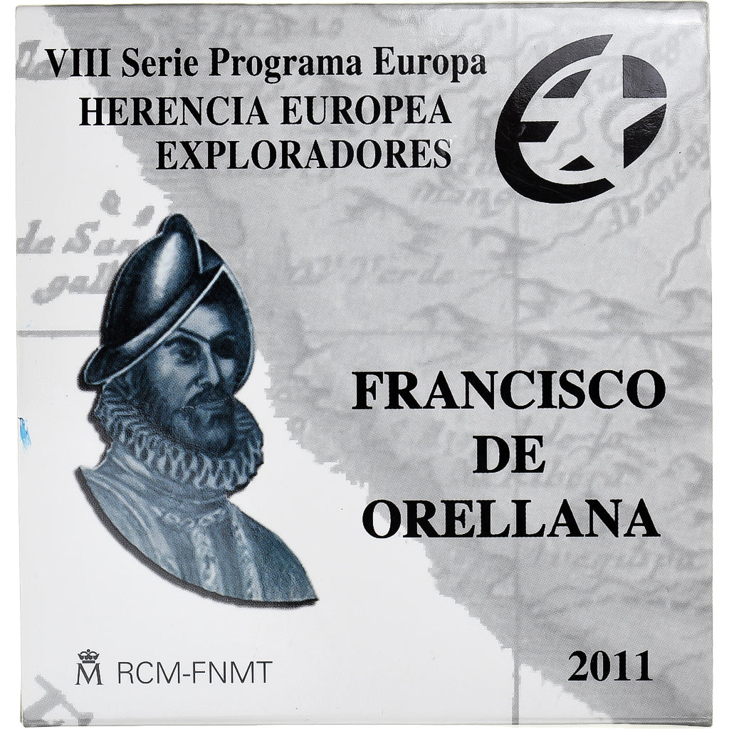 España, 10 Euro, Francisco de Orellana, 2011, Madrid, Proof, FDC, Plata