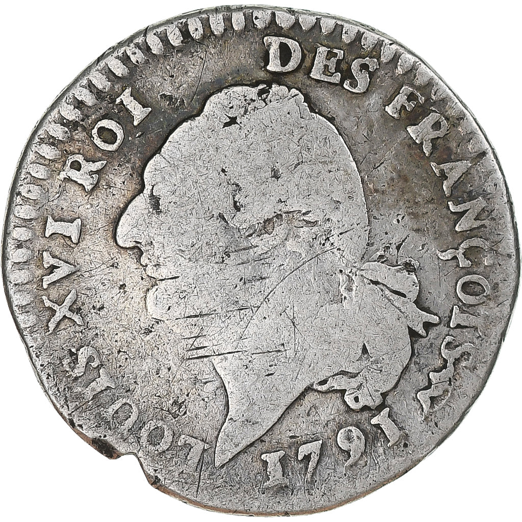 Frankreich, Louis XVI, 15 sols françois, 1791 / AN 3, Montpellier, Silber