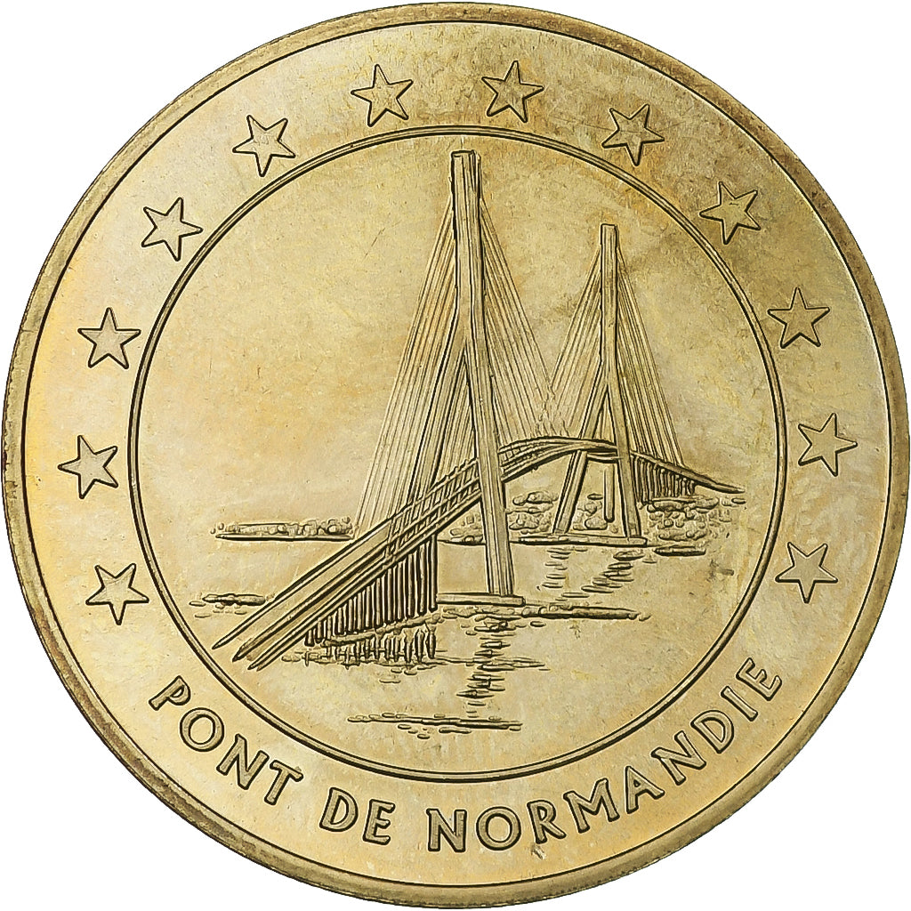 Francia, zeton, 1 Euro de la Ville du Havre, Pont de Normandie, 1996, Piéfort