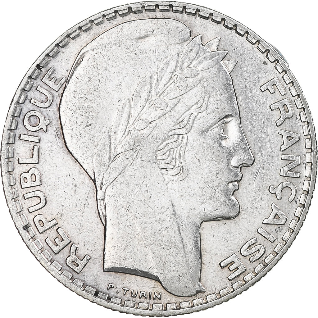 Munten, Frankrijk, Turin, 10 Francs, 1938, Paris, ZF+, Zilver, Gadoury:801