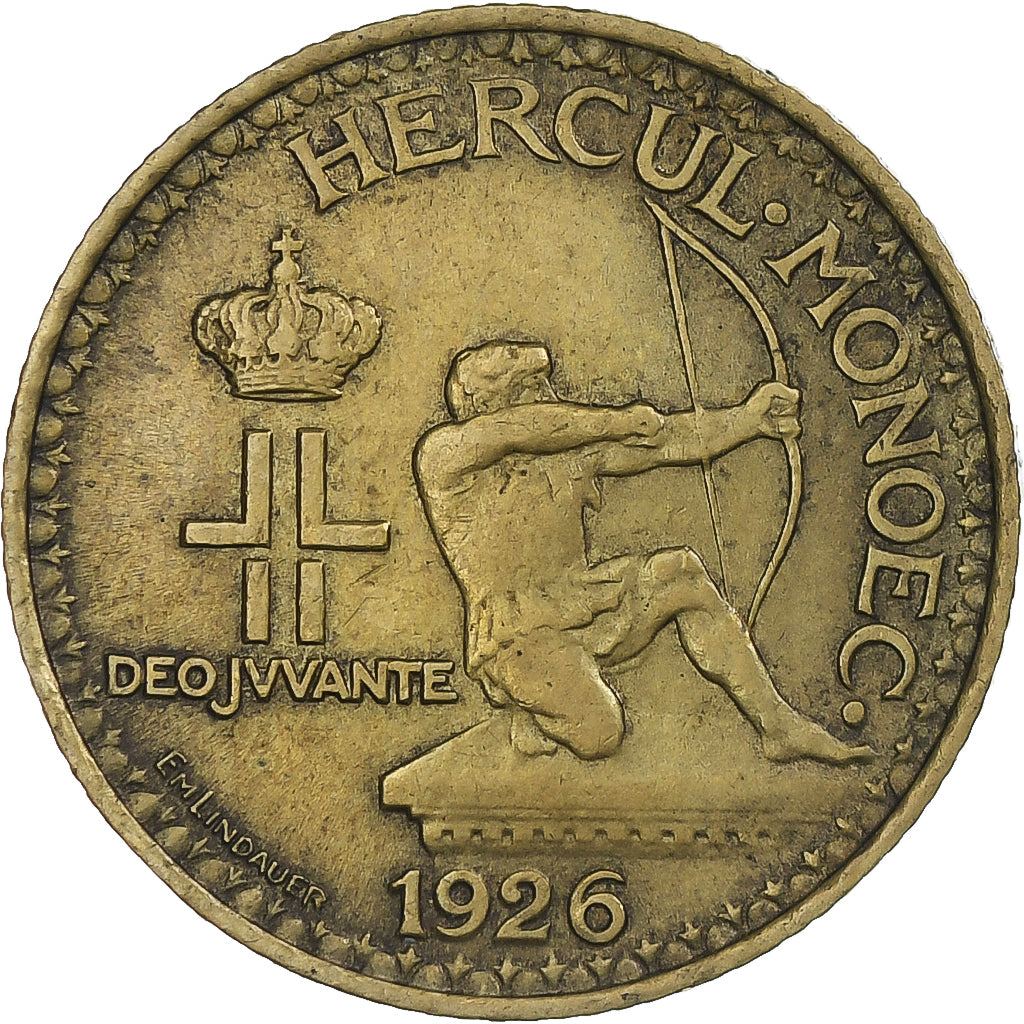 Monnaie, Monaco, Louis II, 1 Franc, 1926, Poissy, TTB+, Cupro-Aluminium