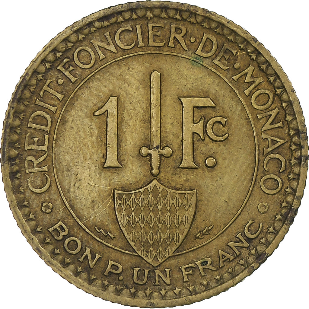 Monnaie, Monaco, Louis II, 1 Franc, 1926, Poissy, TTB+, Cupro-Aluminium