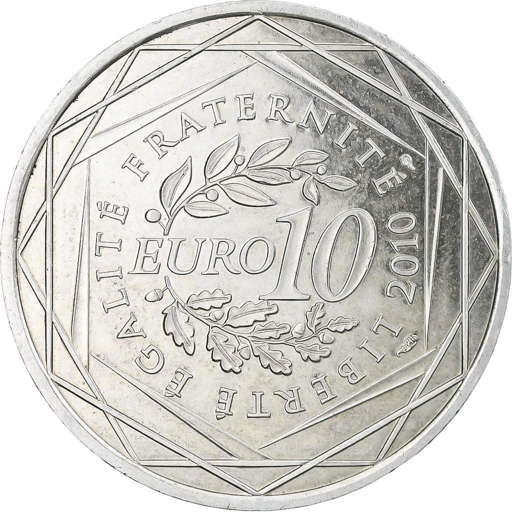 France, 10 Euro, Centre, 2010, Paris, MS(63), Silver