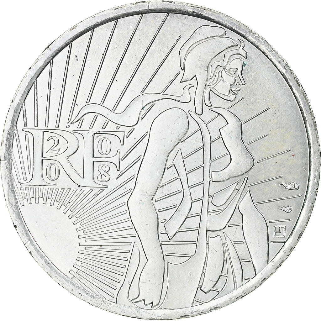 France, 5 Euro, Semeuse, 2008, Paris, MS(63), Silver