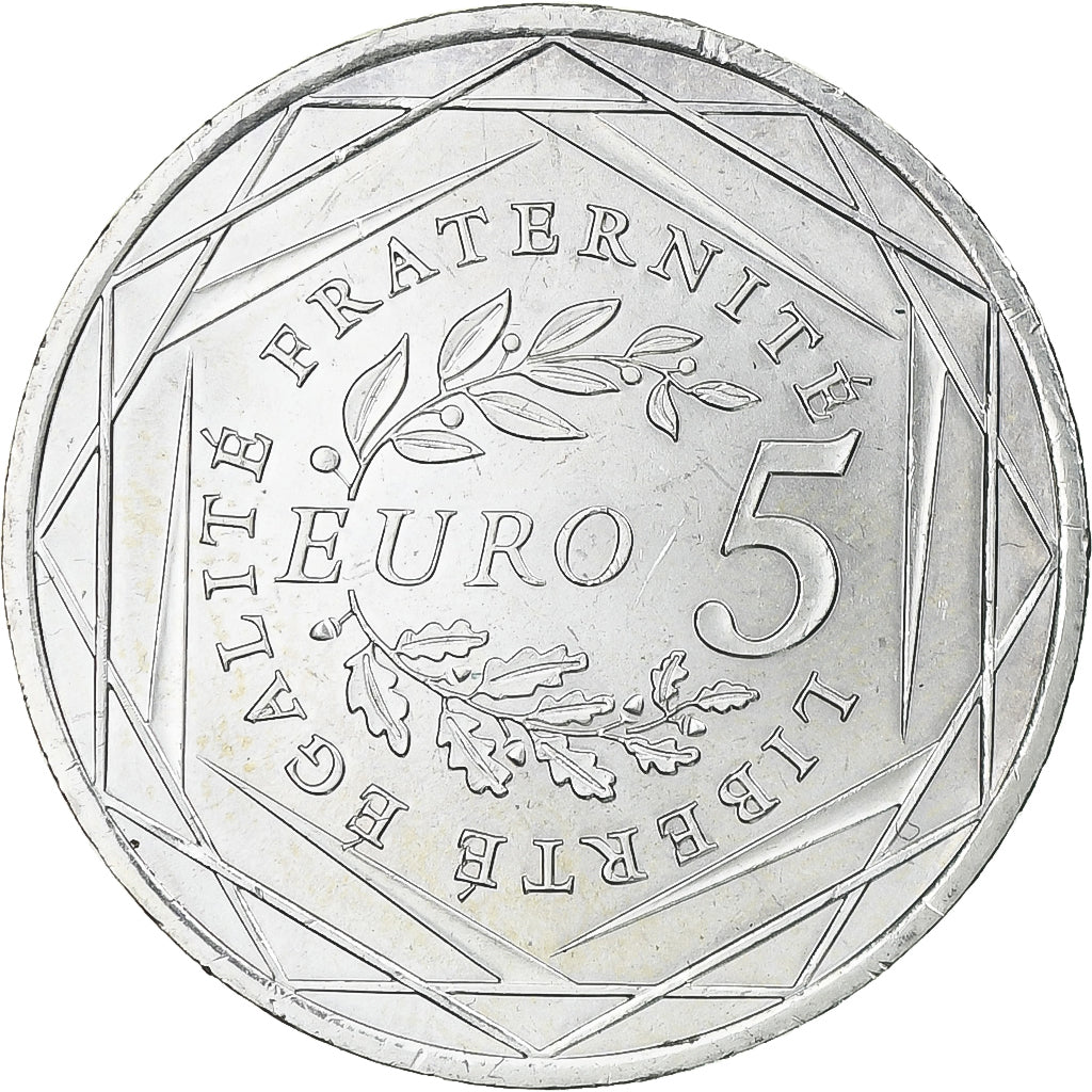 France, 5 Euro, Semeuse, 2008, Paris, MS(63), Silver