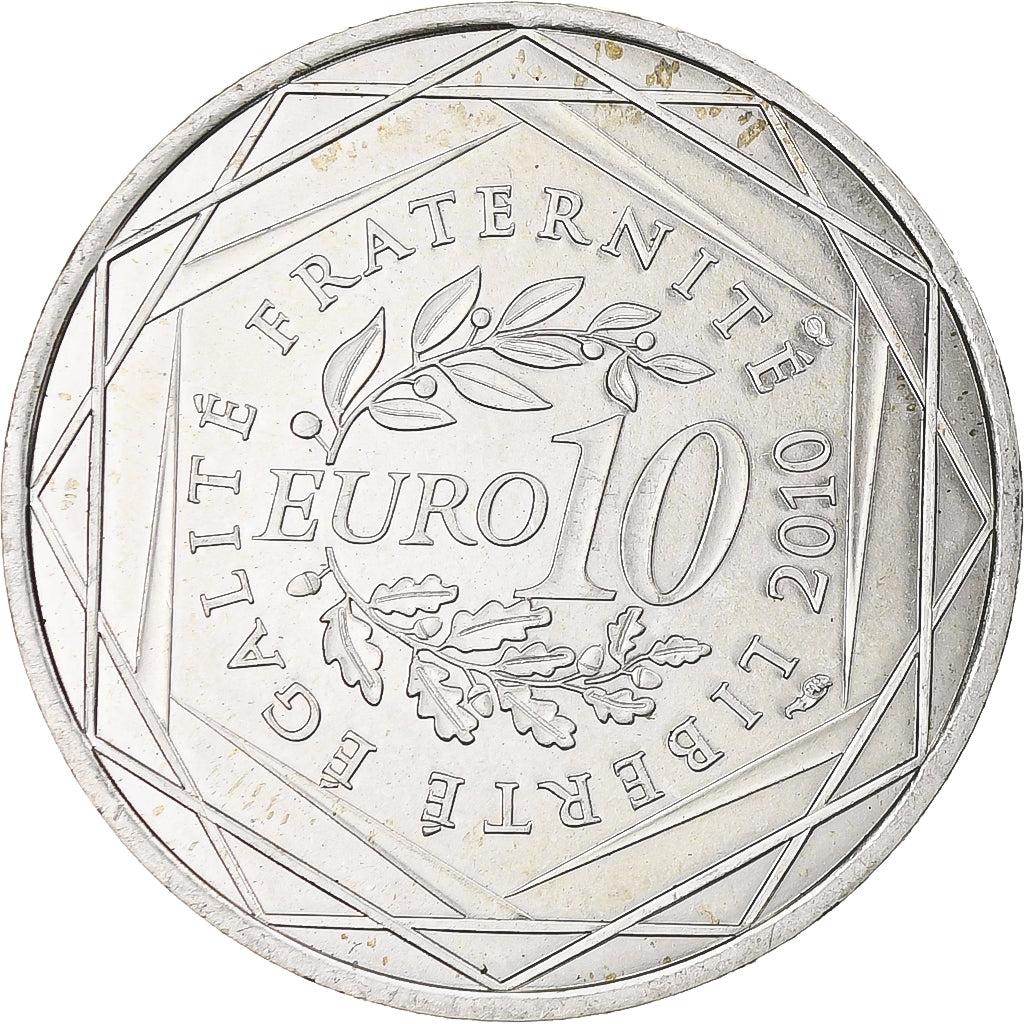 France, 10 Euro, Bretagne, 2010, Paris, MS(63), Silver