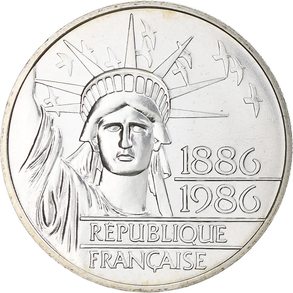 Moneda, Francia, Statue de la Liberté, 100 Francs, 1986, Paris, BU, SC+, Plata