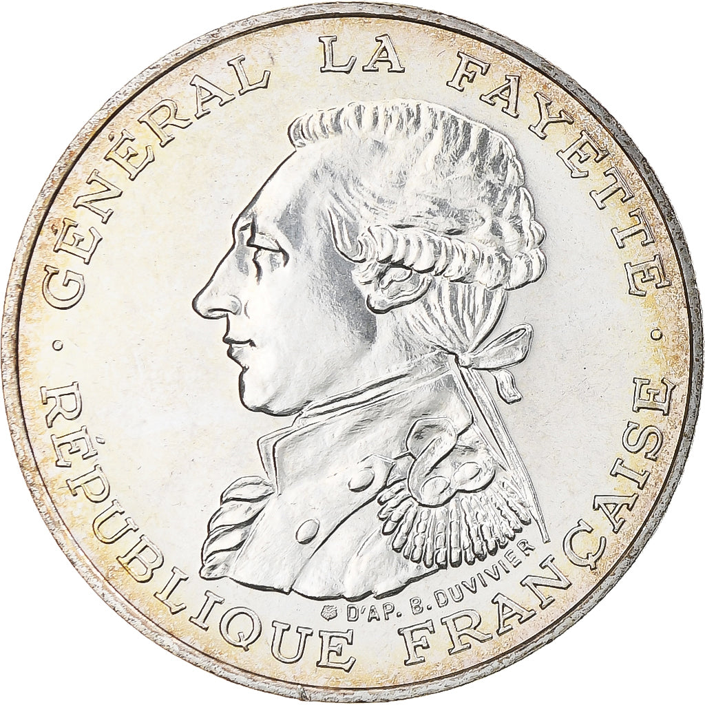 Moneda, Francia, Général La Fayette, 100 Francs, 1987, Paris, BU, SC+, Plata