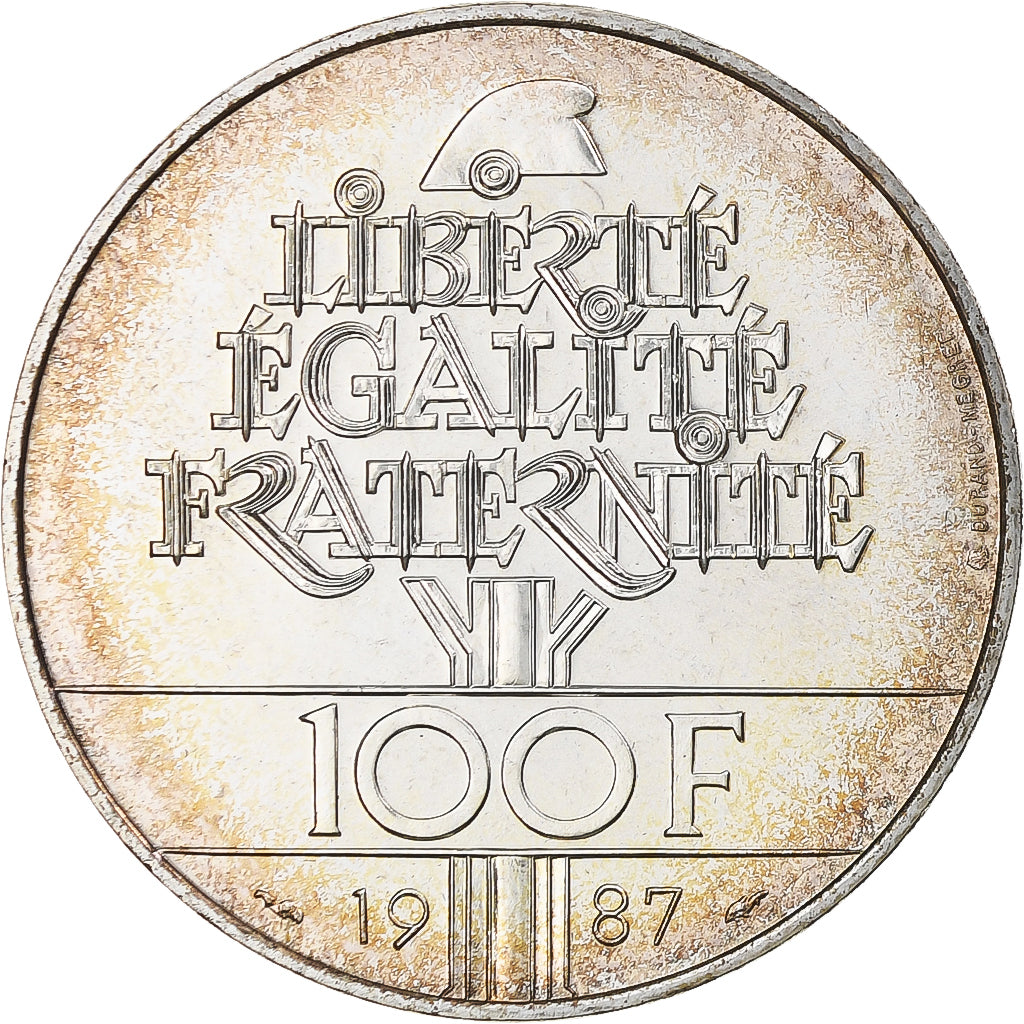 Moneda, Francia, Général La Fayette, 100 Francs, 1987, Paris, BU, SC+, Plata