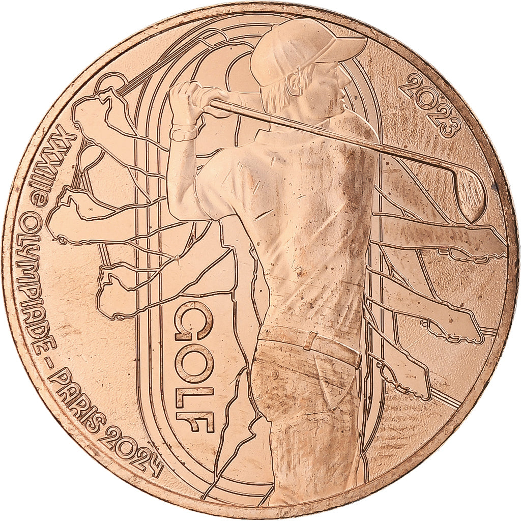 France, 1/4 Euro, Jeux Olympiques de Paris 2024 - Golf, 2023, MS(64), Copper