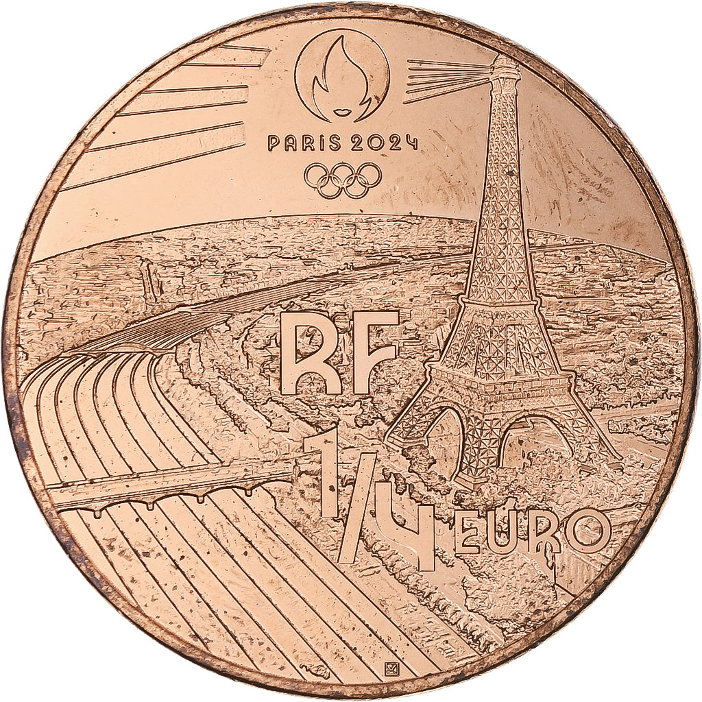 France, 1/4 Euro, Jeux Olympiques de Paris 2024 - Golf, 2023, MS(64), Copper