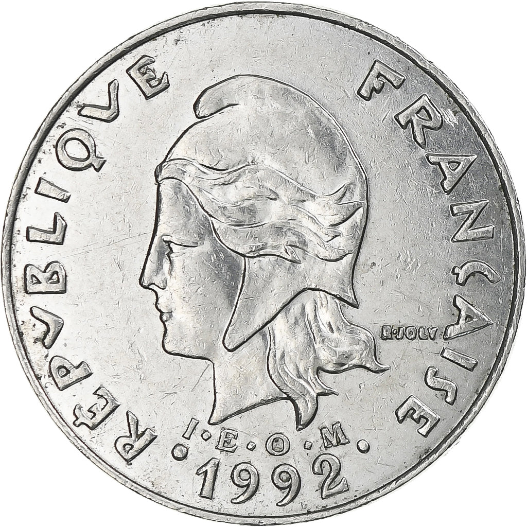 Coin, New Caledonia, 20 Francs, 1992, MS(63), Nickel