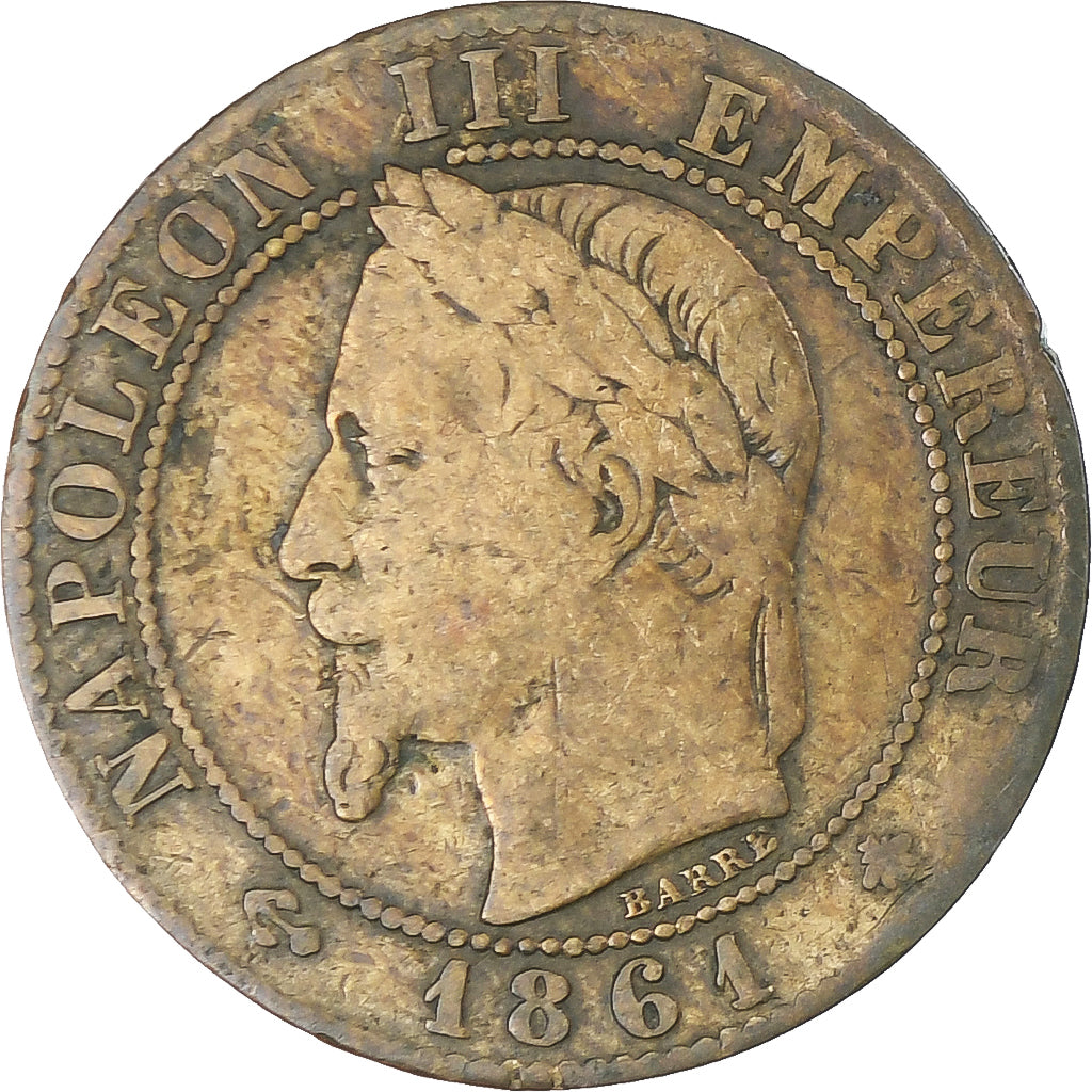 Munten, Frankrijk, Napoleon III, 1 Centime, 1861, Paris, FR+, Bronzen