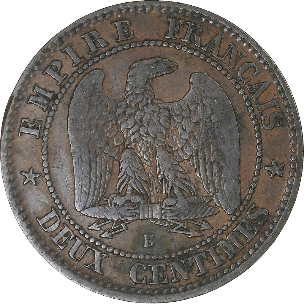 Monnaie, France, Napoleon III, 2 Centimes, 1856, Rouen, TB+, Bronze