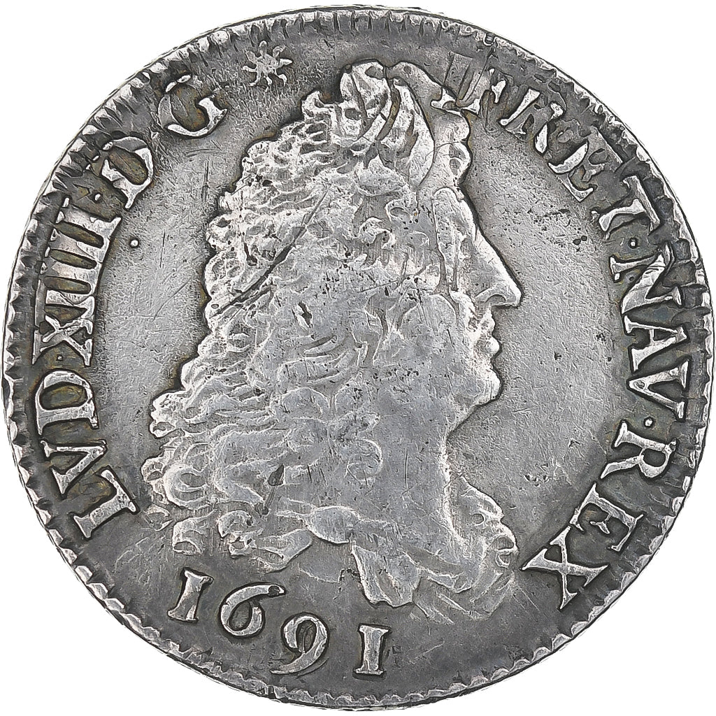 Münze, Frankreich, Louis XIV, 1/4 Ecu aux 8 L, 1691, Paris, réformé, SS+