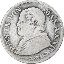 Moneta, Vaticano, Pius IX, 10 Soldi, 1868, Rome, MB, Argento, KM:1376