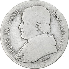 Vatican, Pius IX, 20 Baiocchi, 1863, Rome, Argent, B+, KM:1360