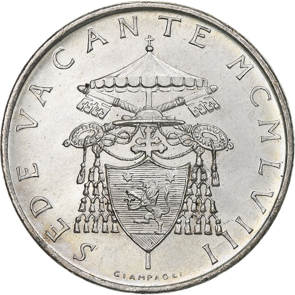 Moneta, Watykan, Sede Vacante, 500 Lire, 1958, Rome, MS(64), Srebro, KM:57