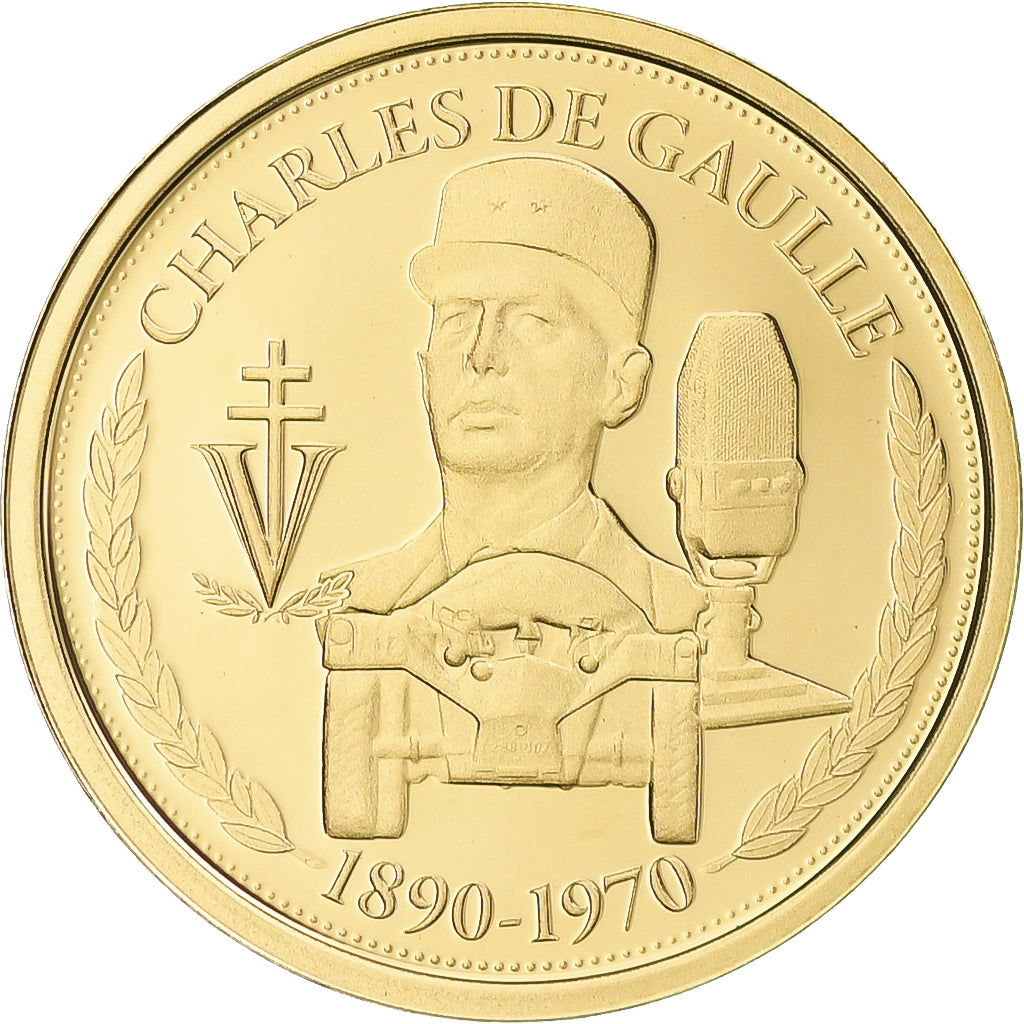 Francia, medaglia, Vème République, Charles De Gaulle, 2010, SPL+, Oro