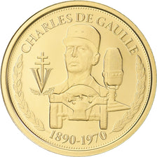 Francia, medaglia, Vème République, Charles De Gaulle, 2010, SPL+, Oro