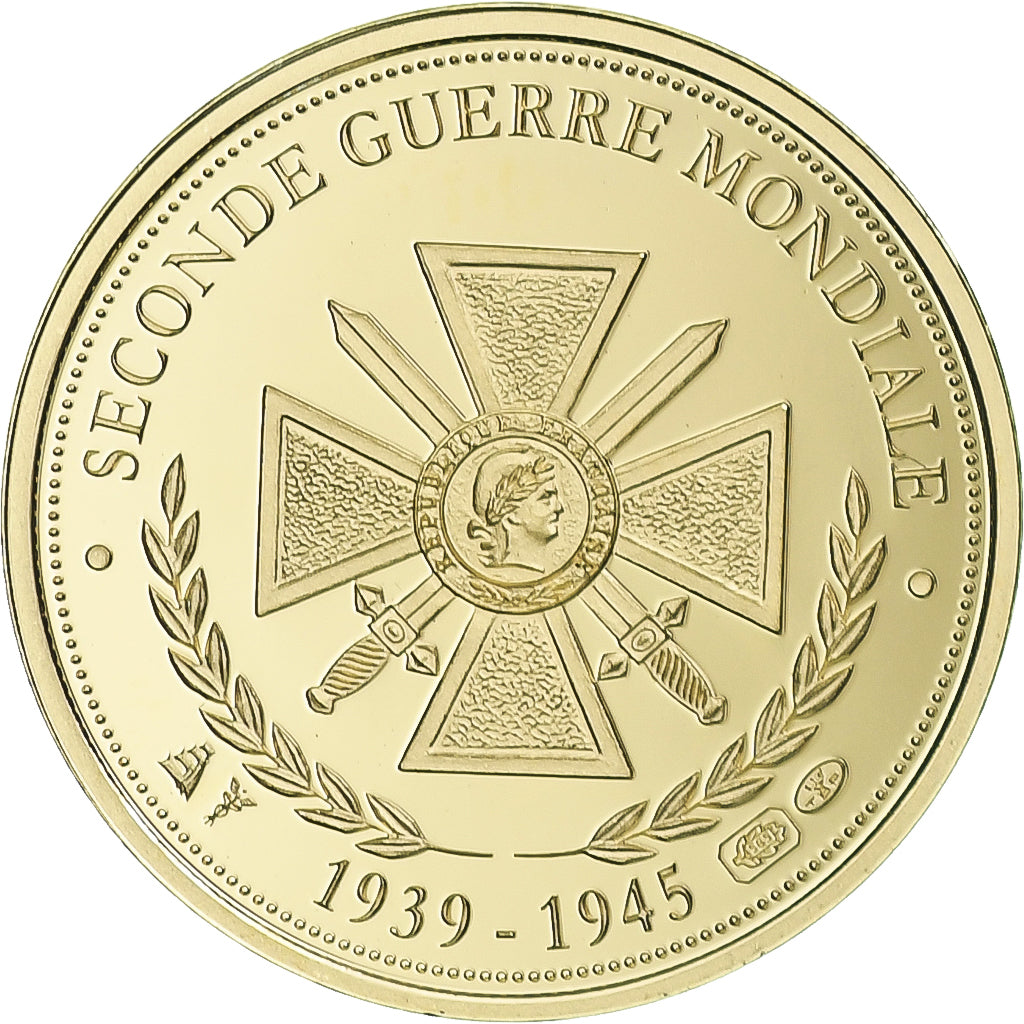 France, Médaille, 70 Ans de la Victoire de 1945, Colorized, FDC, Or