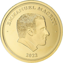 Francia, medaglia, Emmanuel Macron, Président de la République, FDC, Oro