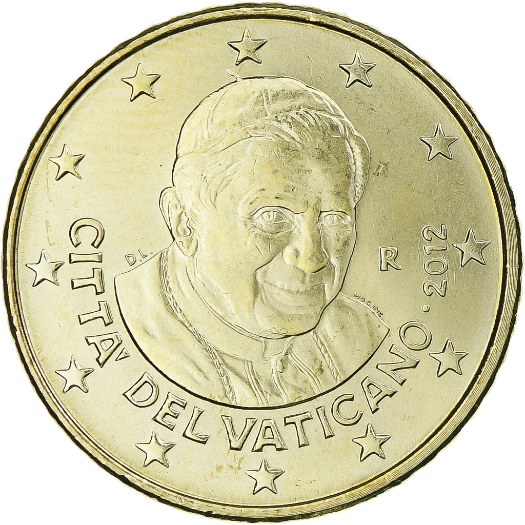 Watykan, 50 Euro Cent, Pape Benoit XVI, 2012, Rome, Mosiądz, MS(64)