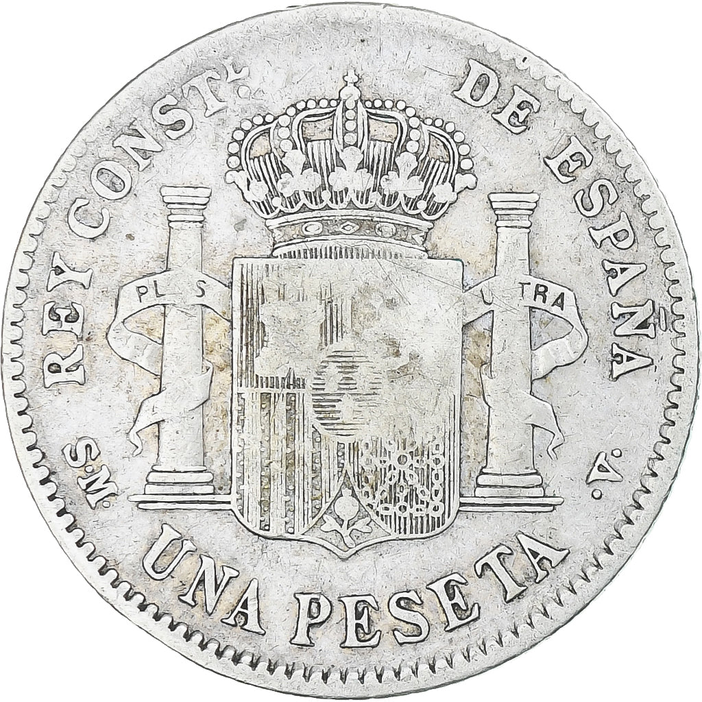 Spanje, Alfonso XIII, Peseta, 1903, Madrid, ZF, Zilver
