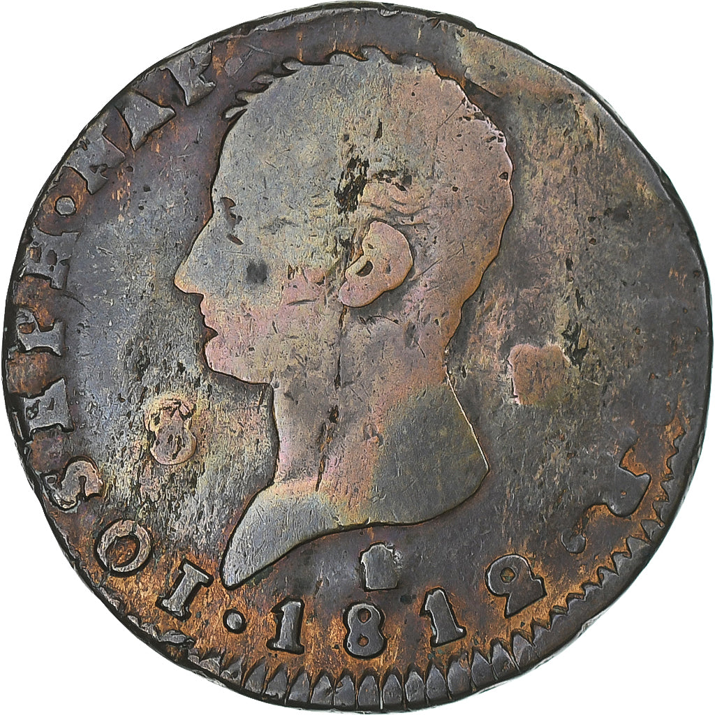 Spagna, Joseph Napolean, 8 Maravedis, 1812, Segovia, B+, Rame