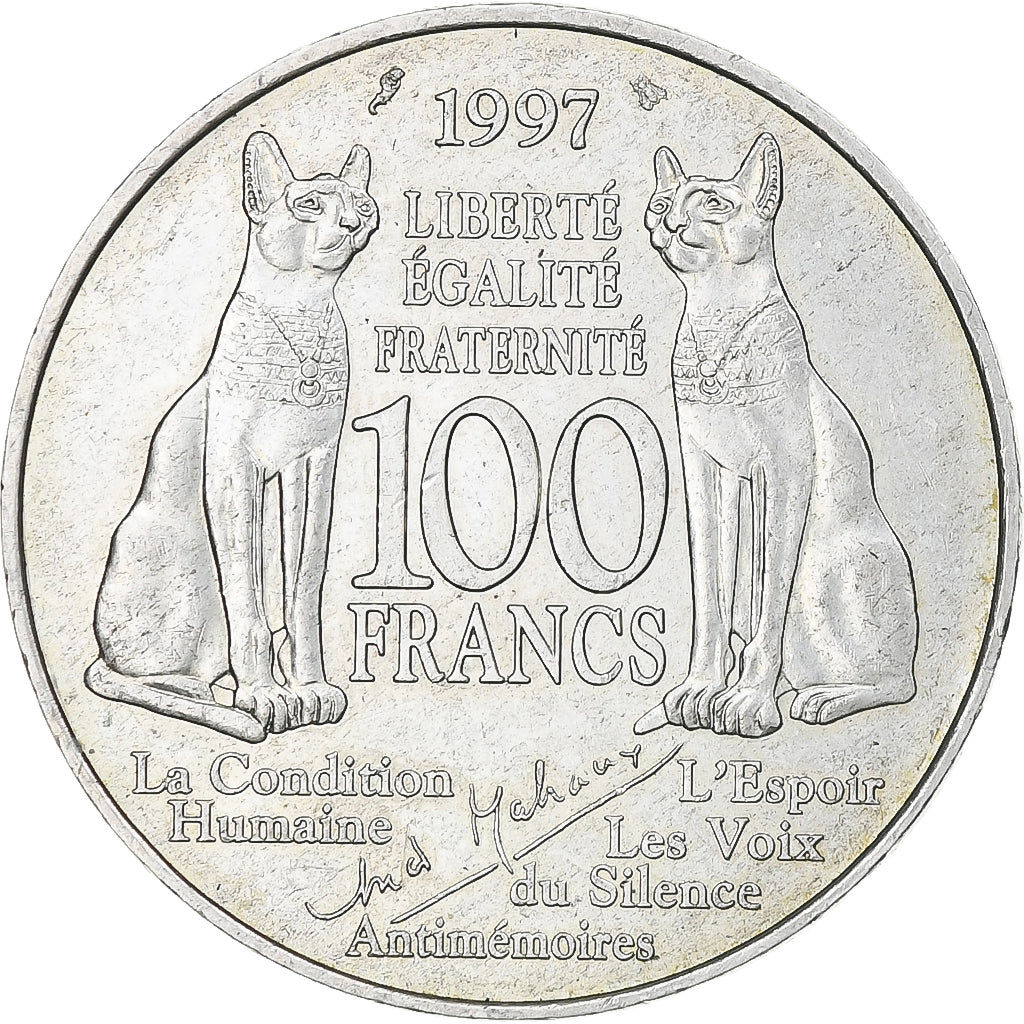 Francia, André Malraux, 100 Francs, 1997, Paris, SPL, Argento, KM:1188