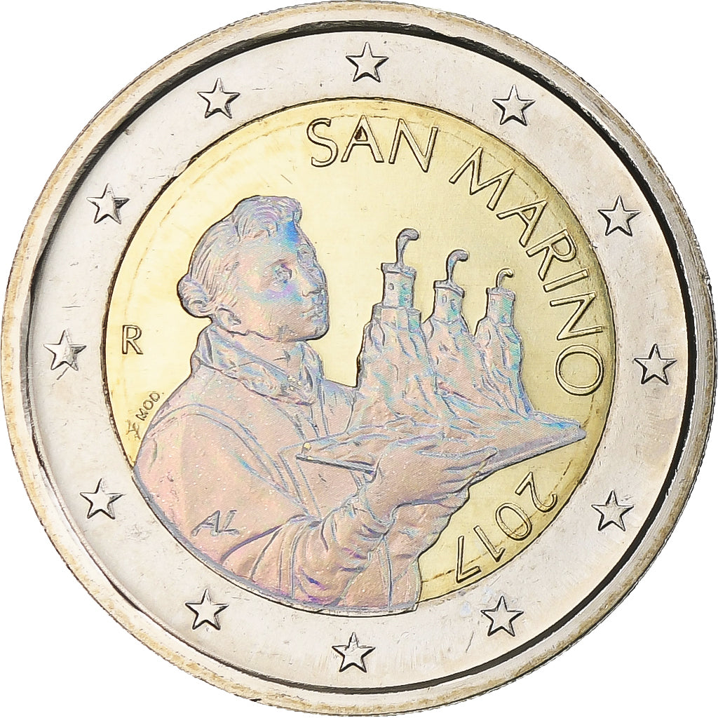 Saint Marin , 2 Euro, 2017, Rome, Iridescent, SPL+, Bimétallique