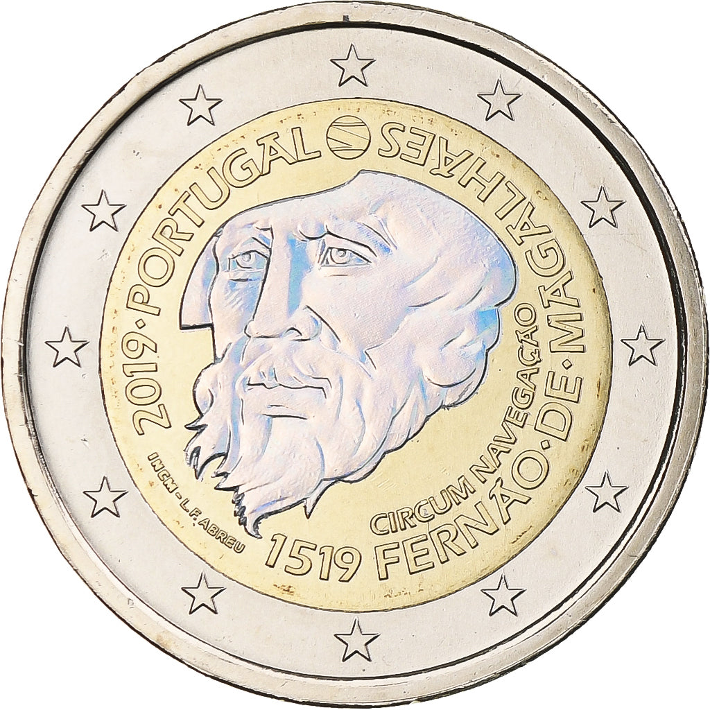 Portugal, 2 Euro, Fernand de Magellan, 2019, Lisbon, Iridescent, UNC