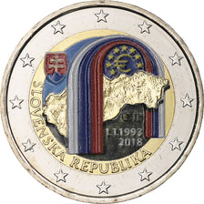 Slowakei, 2 Euro, 2018, Colorized, UNZ+, Bi-Metallic