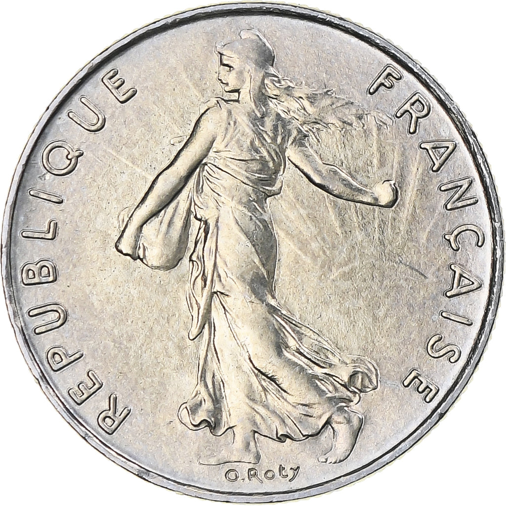 France, Semeuse, 1/2 Franc, 1976, Paris, série FDC, MS(65-70), Nickel