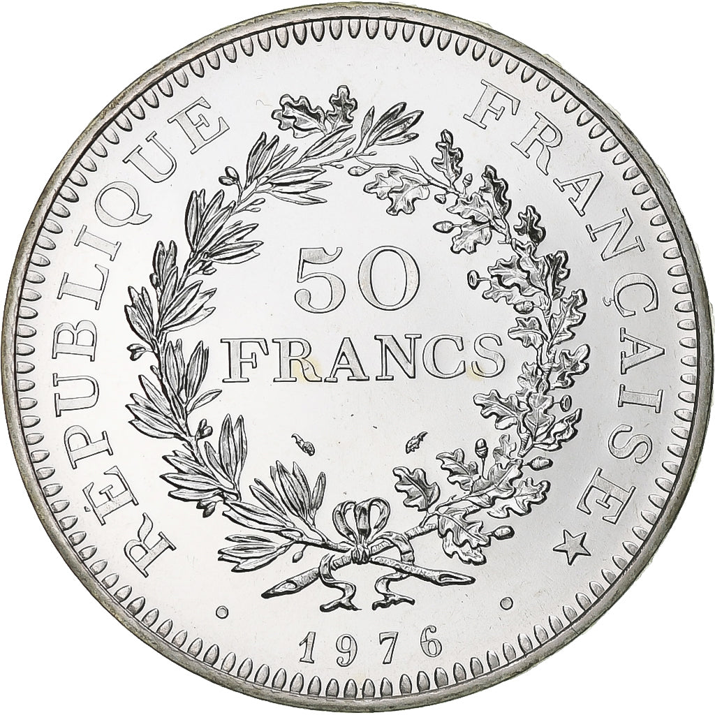Frankreich, Hercule, 50 Francs, 1976, Paris, série FDC, STGL, Silber, KM:941.1