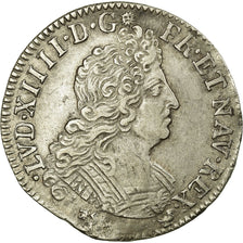 Francia, Louis XIV, 1/4 Écu aux 8 L 2e type, 1/4 Ecu, 1704, Rennes, BB+, Arg...