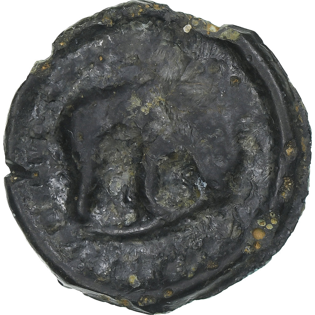 Rèmes, Potin au bucrane, 1st century BC, TB+, Bronze, Delestrée:221