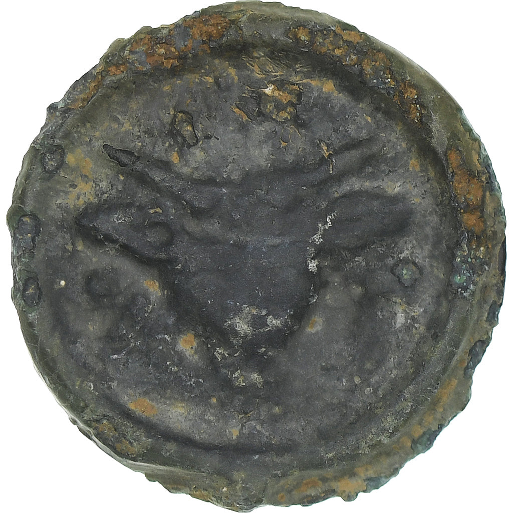 Rèmes, Potin au bucrane, 1st century BC, TB+, Bronze, Delestrée:221