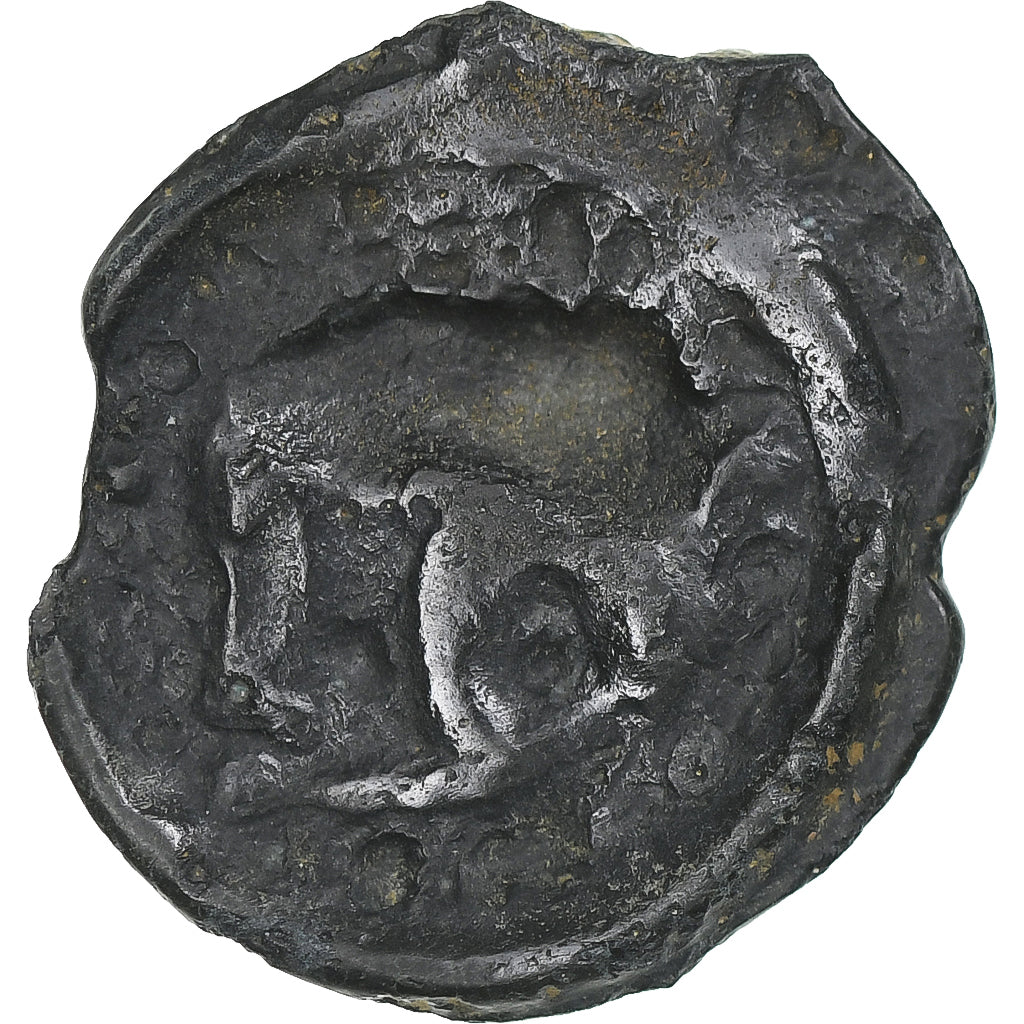 Remi, Potin au bucrane, 1st century BC, EF(40-45), Bronze, Delestrée:221