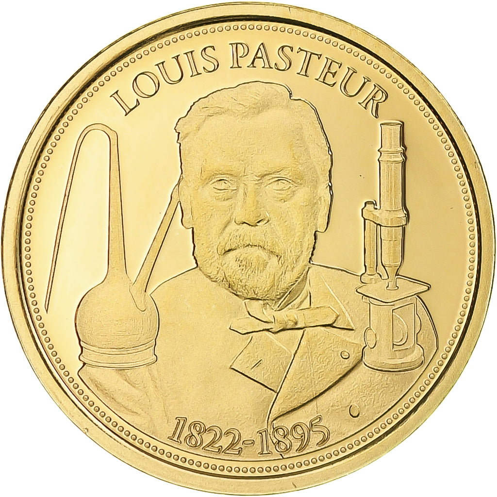 France, Médaille, Louis Pasteur (1822-1895), FDC, Or