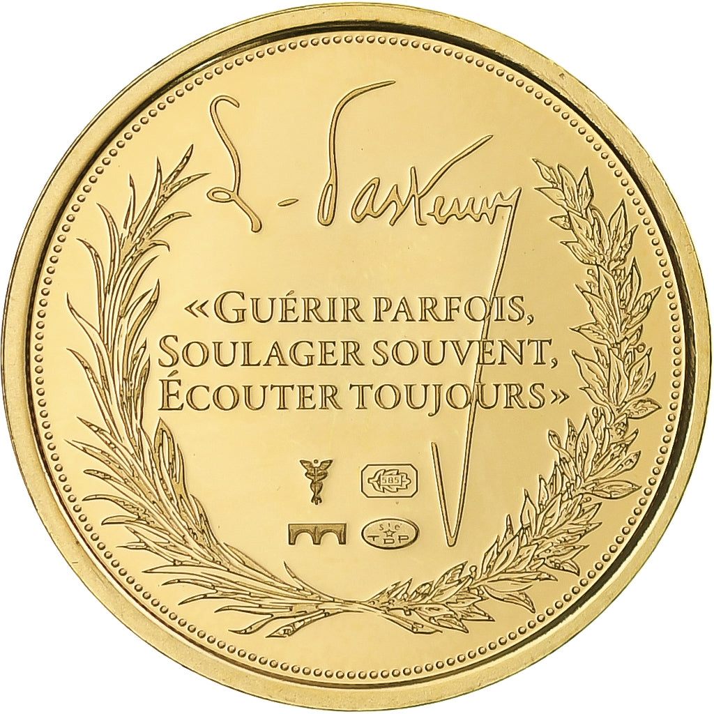 France, Médaille, Louis Pasteur (1822-1895), FDC, Or