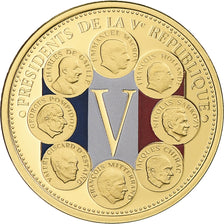 France, Médaille, Présidents de la Ve République, FDC, Or