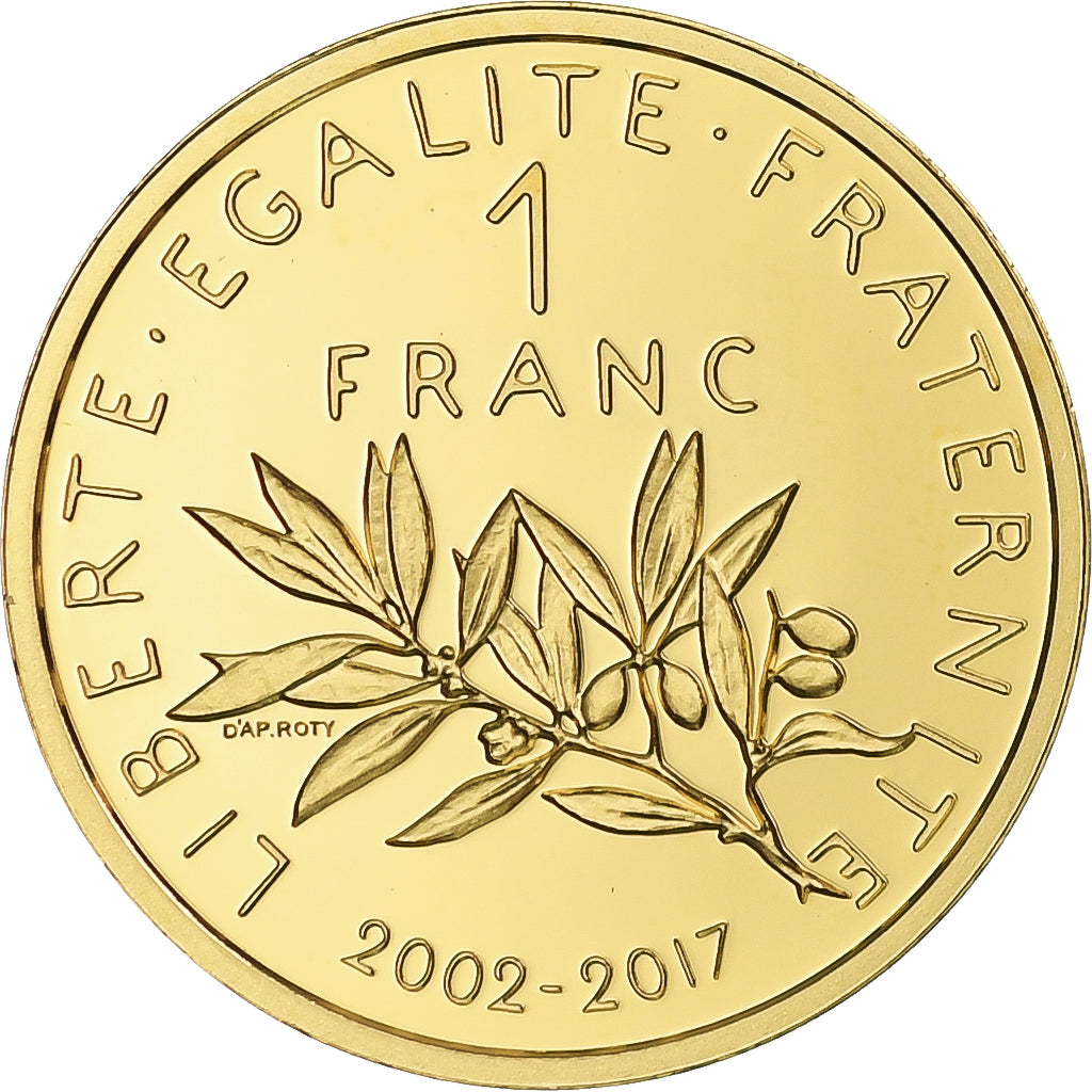 Francia, medalla, Coq, Fin du Cours Légal du Franc, 2017, FDC, Oro