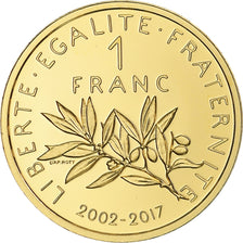 Francia, medaglia, Coq, Fin du Cours Légal du Franc, 2017, FDC, Oro