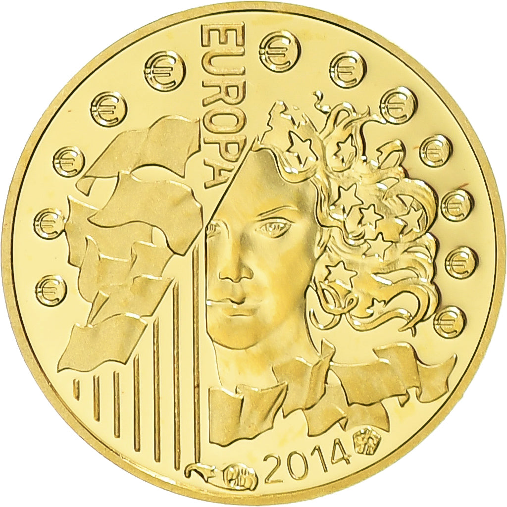 France, 5 Euro, Europa, ESA, 2014, Paris, FDC, Or