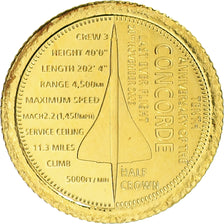 Tristan Da Cunha, Last Flight of the Concorde, Half crown, 2013, FDC, Goud