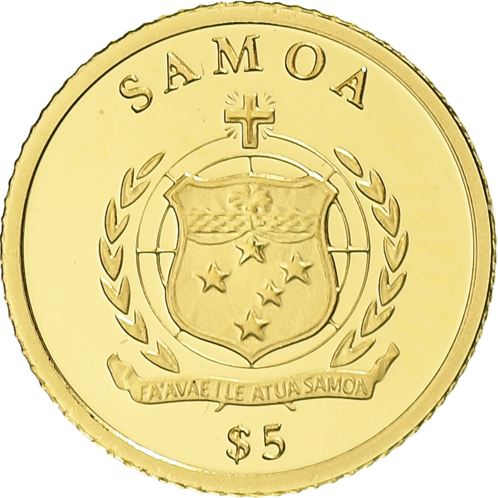 Samoa, Hercule, 5 Dollars, 2013, MS(65-70), Gold